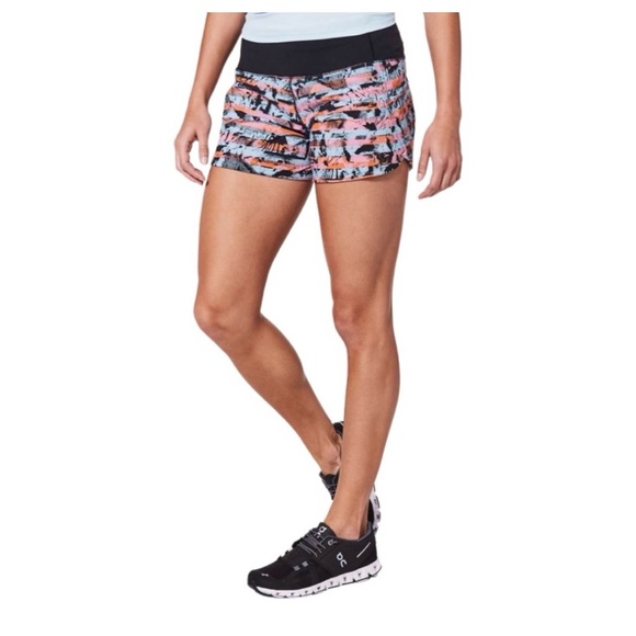 lululemon athletica Pants - Lululemon Run Times Short II *4" Inversion Multi Black Shorts Women’s Size 6